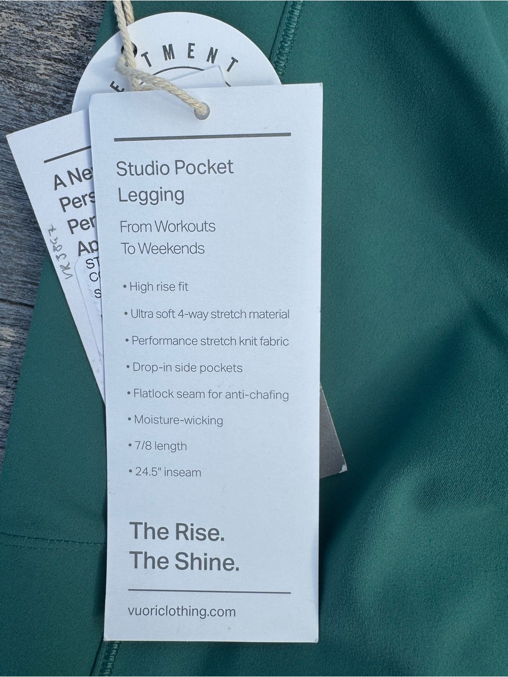 VUORIβ Studio Pocket Legging Ivy Green small NWT - Picture 5 of 6